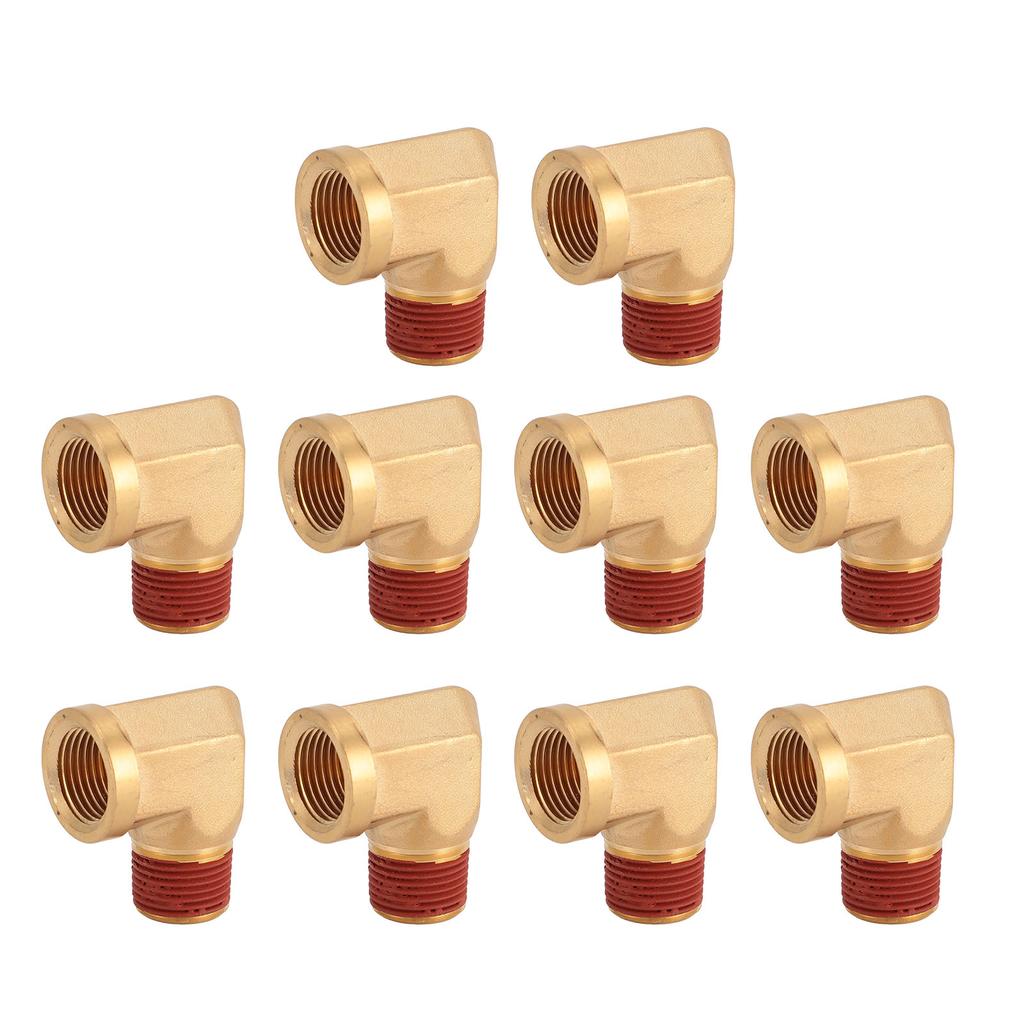 10Pcs 3/8in NPT Brass Pipe Fitting 90 Degree Leakage Proof Male To Female Pipe Fitting Adapter for A