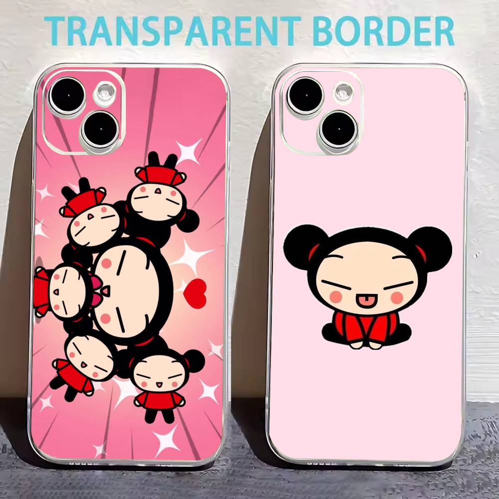 Pucca Cute Love Phone Case For iPhone17,16,15,14,13,12,11 Plus,Pro Max Soft Transparent Cover