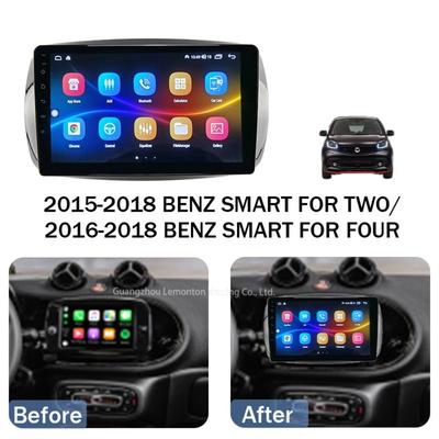 For BENZ SMART 2015-2018 (9INCH,UV BLACK) Car Radio Fascia Frame Stereo Panel Wire Harness Power Cable Adapter