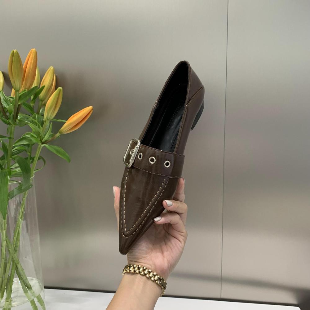 Fashion New Fashionable Pointed Flat Shoes for Women, Luxurious Metal Chain Ballet Flat Shoes, Light Ballet Shoes, Casual Loafers