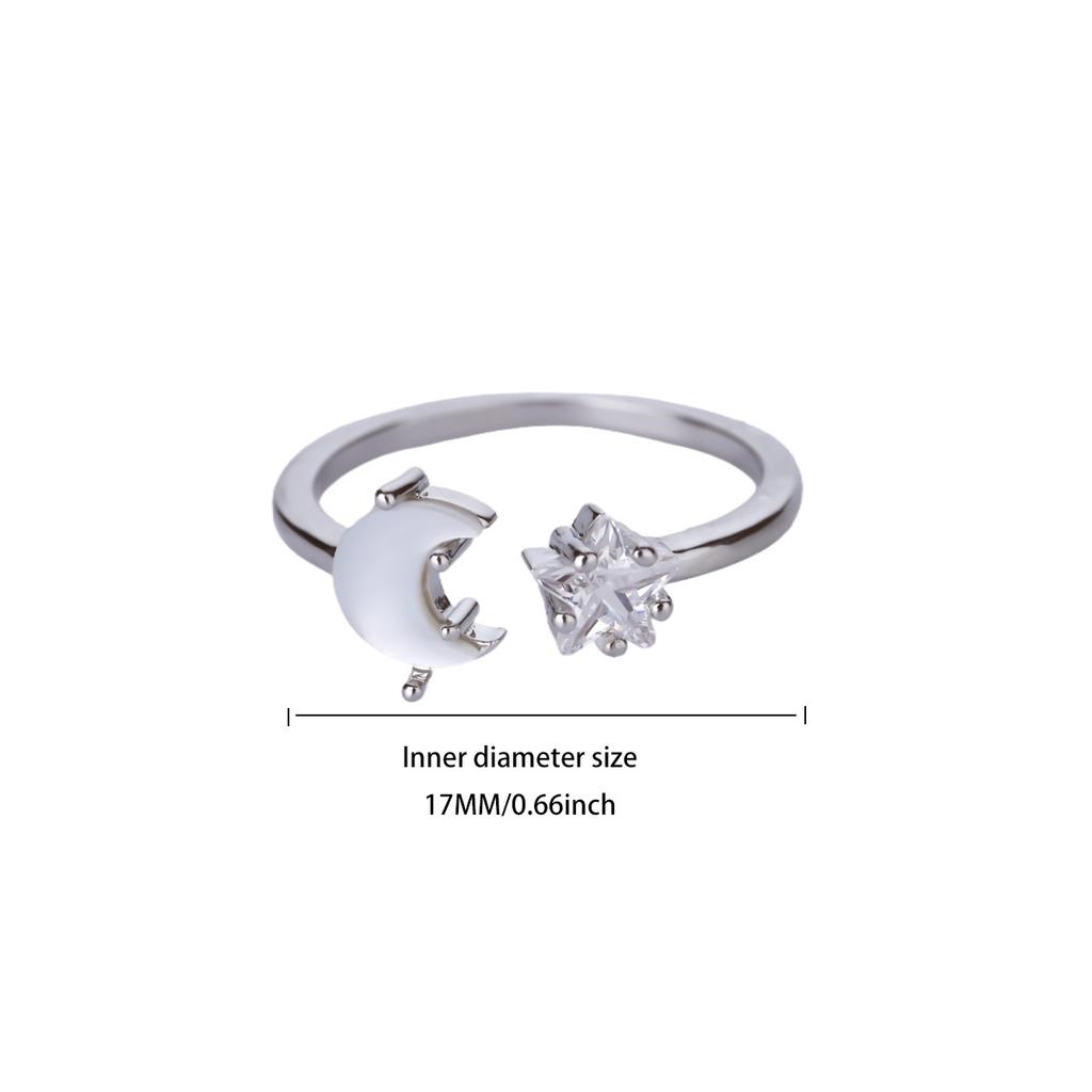Hot-selling zir*****pen ring women's fashion simple wind moon butterfly diamond ring jewelry