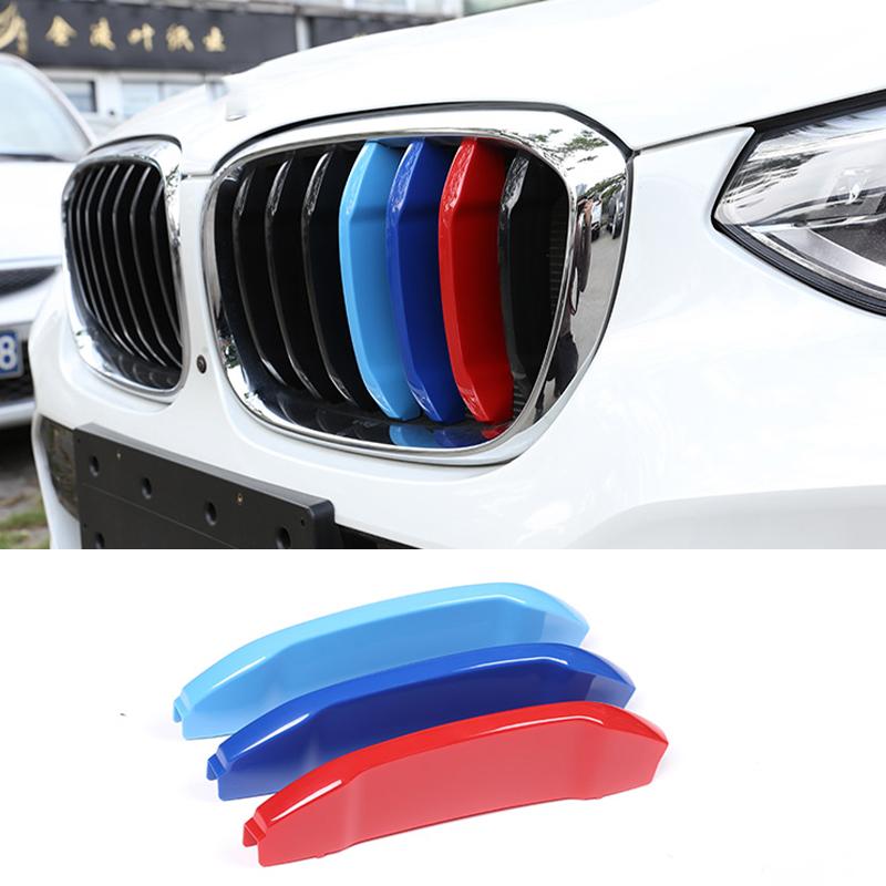 ABS Silver Car Front Grill Grille Decorative Cover Trim Strip For BMW X3 X4 G01 G02 2018   Auto Exterior