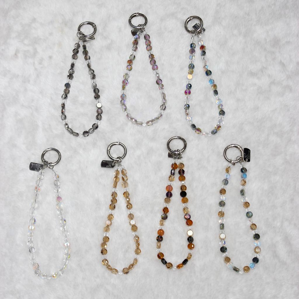 Crystal Bead Phone Lanyard Short 26cm Mobile Phone Bracelet Anti-Lost Chain
