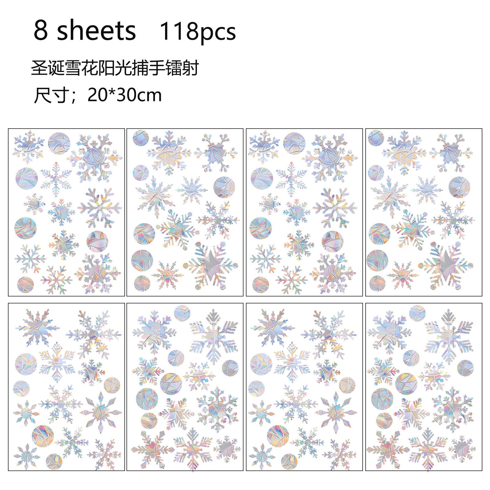 

2026 Новый Рождественский Лазерный Снежинка Ловец Солнца Радужная Призма Оконная Статическая Наклейка