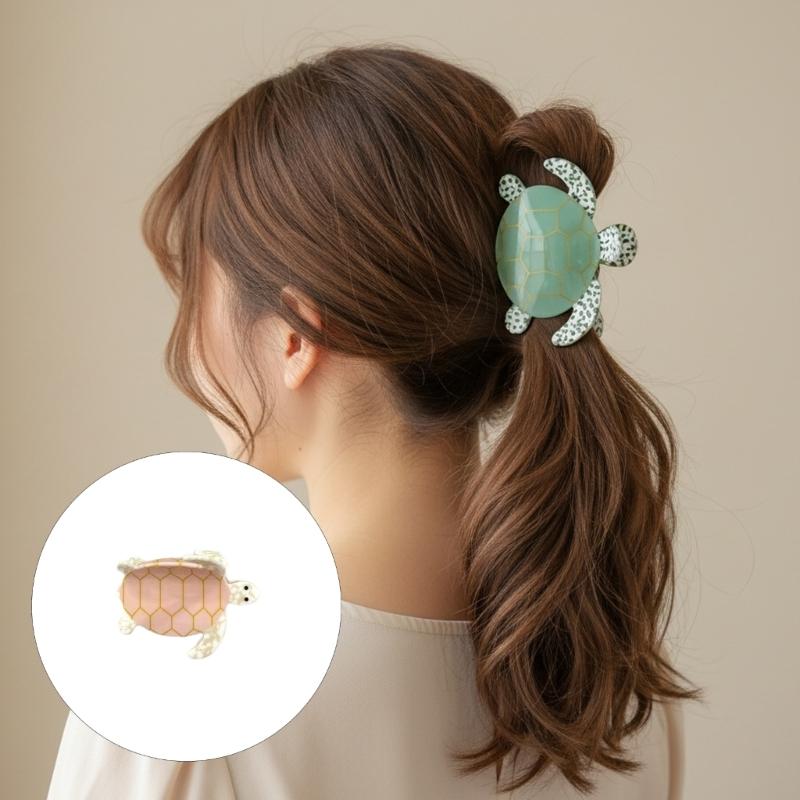 Lovely Acrylic Turtles Shape Hair Clip For Women Realistic Marine Design Hair Accessories For Parties And Daily Use