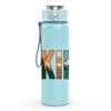 1PC Hiking Retro Bold Letter Text Print 750ml Color Plastic Sports Water Bottle Leakproof Flip Straw Lid Suitable for Sports Office Home Use