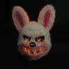 3 Glowing Modes Plush Animal Mask,Unisex Halloween Night Light Up Horror Bunny or Bear Mask Party Funny Cosplay Props