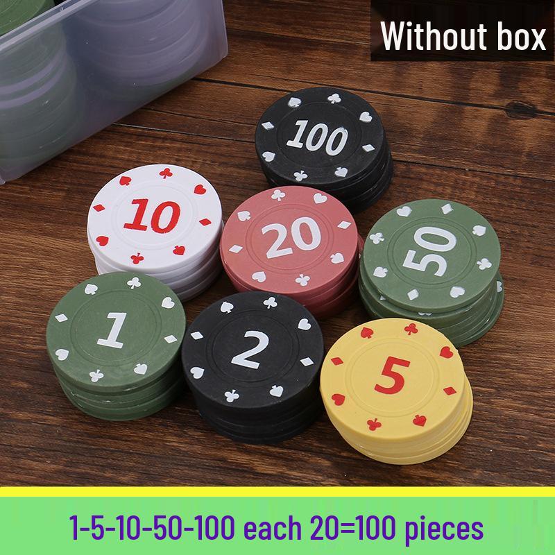 Boxed Set: 100 Plastic Baccarat Mahjong Poker Machine Tokens