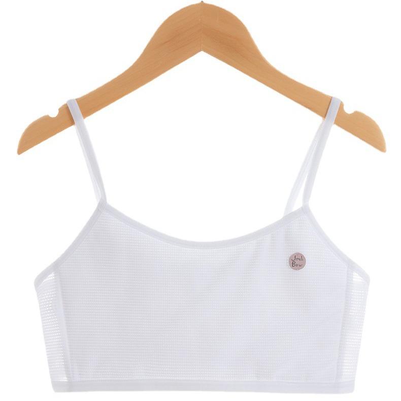 Teen Girls' Breathable Mesh Strappy Vest Bra - Anti-Nipple Summer Style