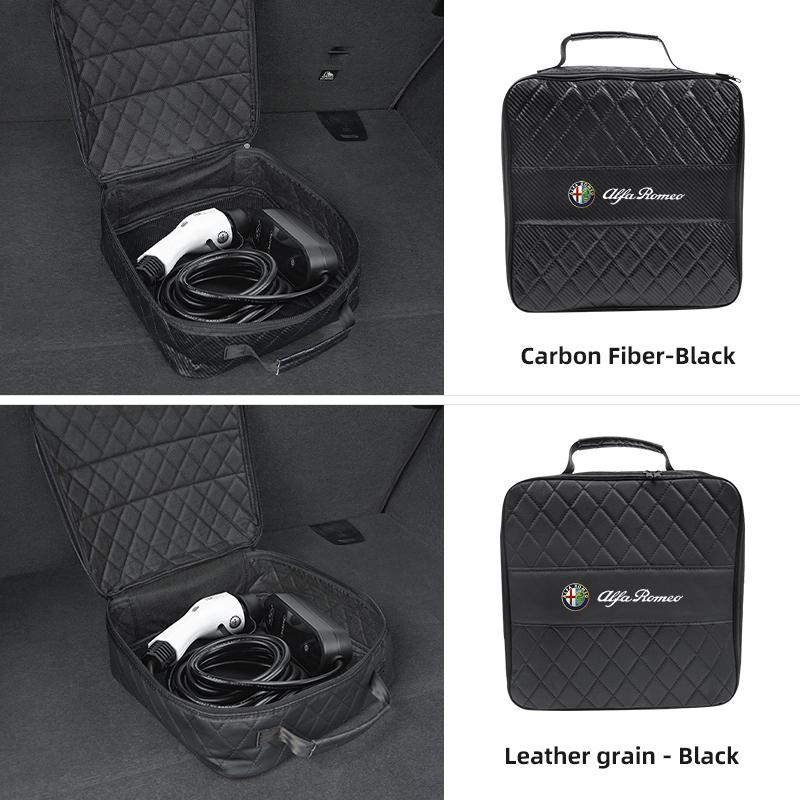 Car Leather Storage Bag High-capacity Auto Trunk Handbag For Alfa Romeo 156 159 147 4C 8C 166 Giulia Giulietta Mito Stelvio zj5
