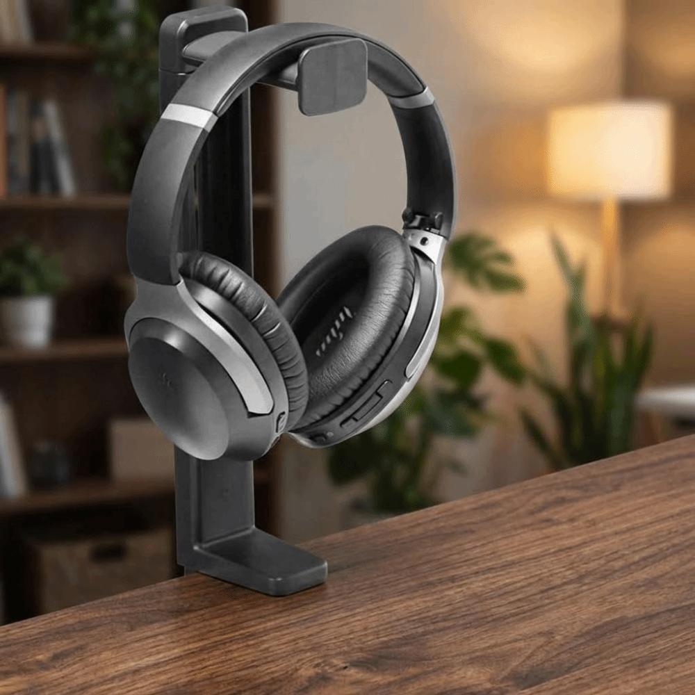 Rotatable Under Desk Earphone Stand Adjustable Headphone Organizers  Headphone Storage