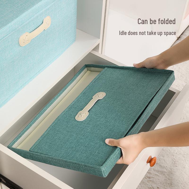 Morandi Foldable Storage Box with Lid - Clothes, Toys & Desktop Organizer