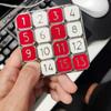 Metal Number Slide 15 Puzzle Red and White Number Sliding Puzzle Educational Learning Games Brain Teaser Puzzle Pocket Slide Funny Number Puzzle