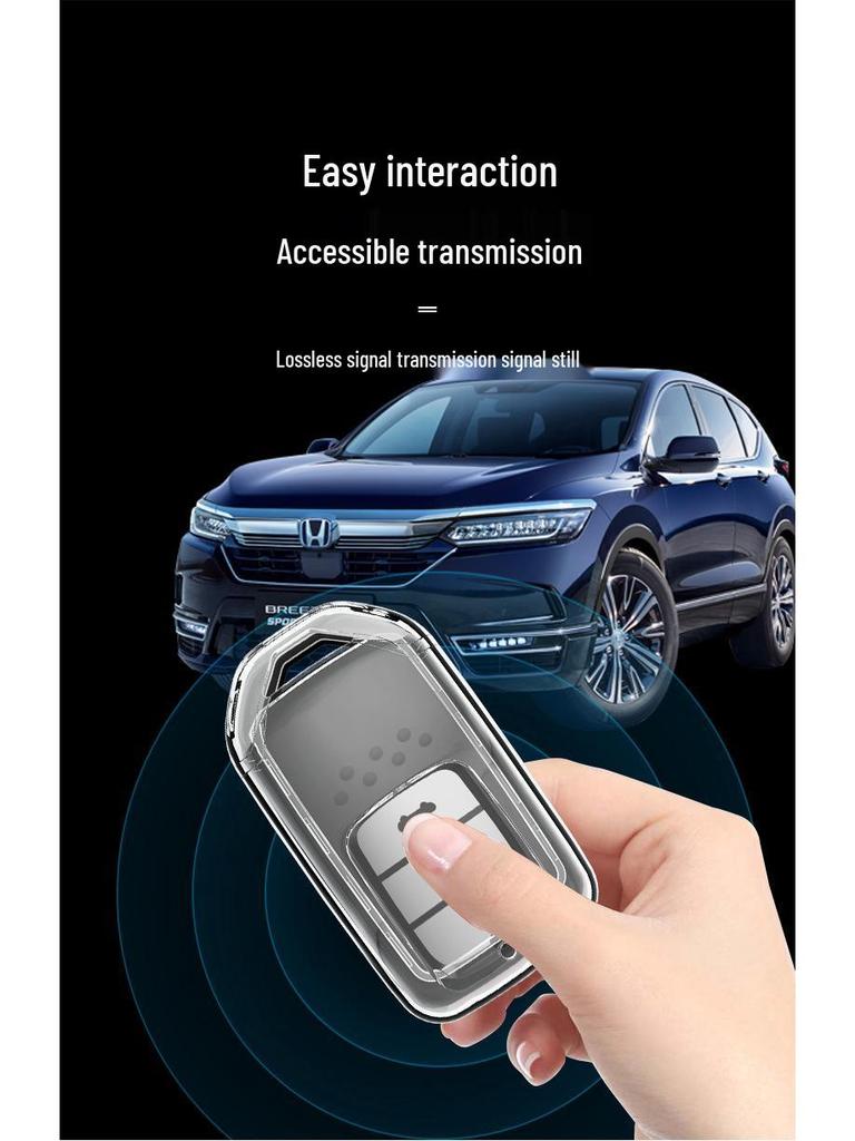 Honda Key Case for Civic, Accord, CRV, Vezel, URV, Avancier, Fit, Crider, Integra, Breeze - Transparent Shell