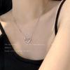 Niche hollow love necklace female minimalist design pendant collarbone chain simple elegance gentle fairy