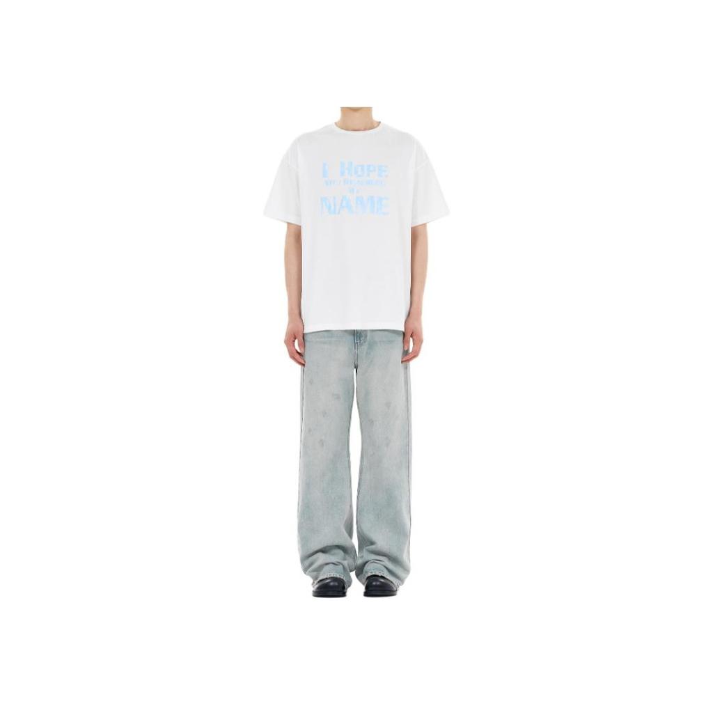 We11Done Letter Print Logo Embroidered Ribbed High Street Crew Neck Drop Shoulder Short Sleeve T-Shirt Men T-Shirts White WD-TT2-24-760-U-WH