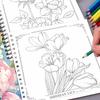 Flower Coloring Book - 30page adult coloring book, 100 gsm, 8.3 inches × 8.3 inches, painting book, birthday gift, holiday party