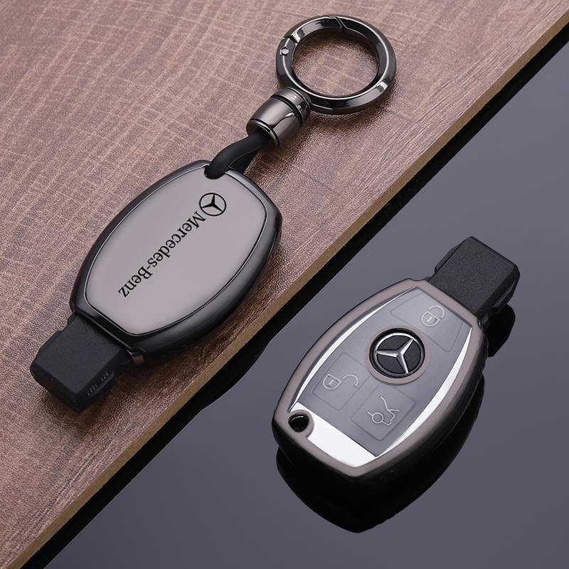 RPO5   PU Car Key Case Cover Shell Fob For Mercedes Benz A B C E Class GLS GLA GLK GLC CLS CLA AMG W204 W205 W212 W463 W176 Keychain