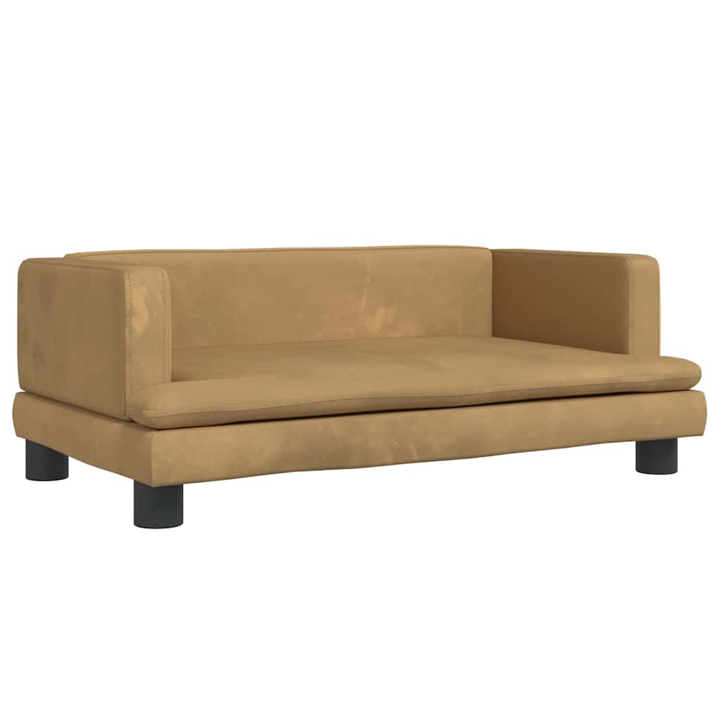 Kids Sofa Brown 80x45x30 Cm Velvet