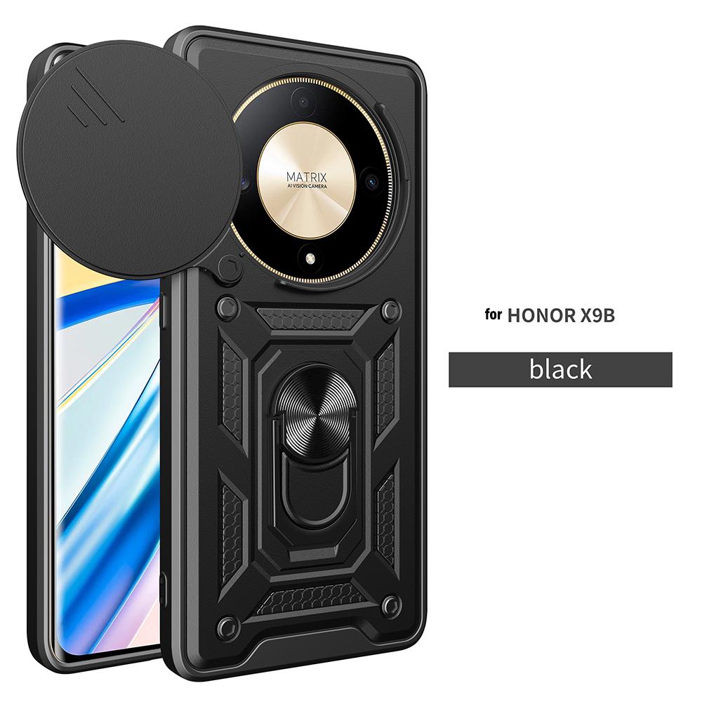 Slide Lens Camera Protection Funda for Honor X9B Case for Honor X9B Armor Case Magnetic Ring Stand Holder Cover Shockproof Capa