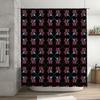 Modern Abstract Geometric Shower Curtain Set for Bathroom Decor Waterproof Fabric with Hook Rings in Black, Blue, Pink White Col