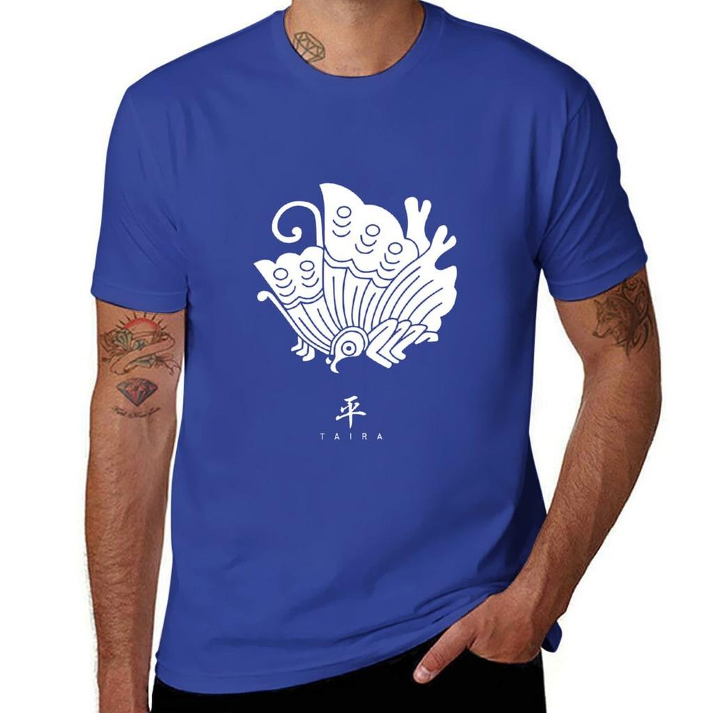 Taira Clan Family Crest Kamon  White Title Version Tshirt plus sizes summer clothes summer tops Mens tshirt