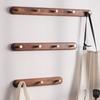 1pc Solid Wood Brass Coat Hook, Black Walnut Wood Coat Hanger, Clothing Hooks,Wall Mounted Storage Rack Drilling Installation
