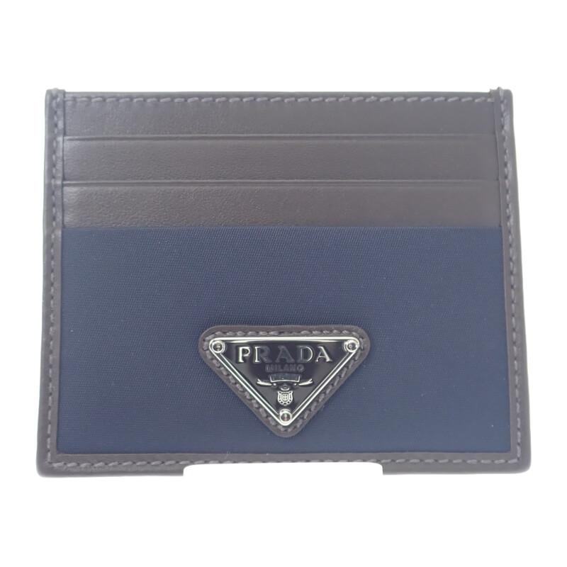 Prada 2MC025_384_F0C1B Card Case Navy/Dark Brown Nylon/leather Women