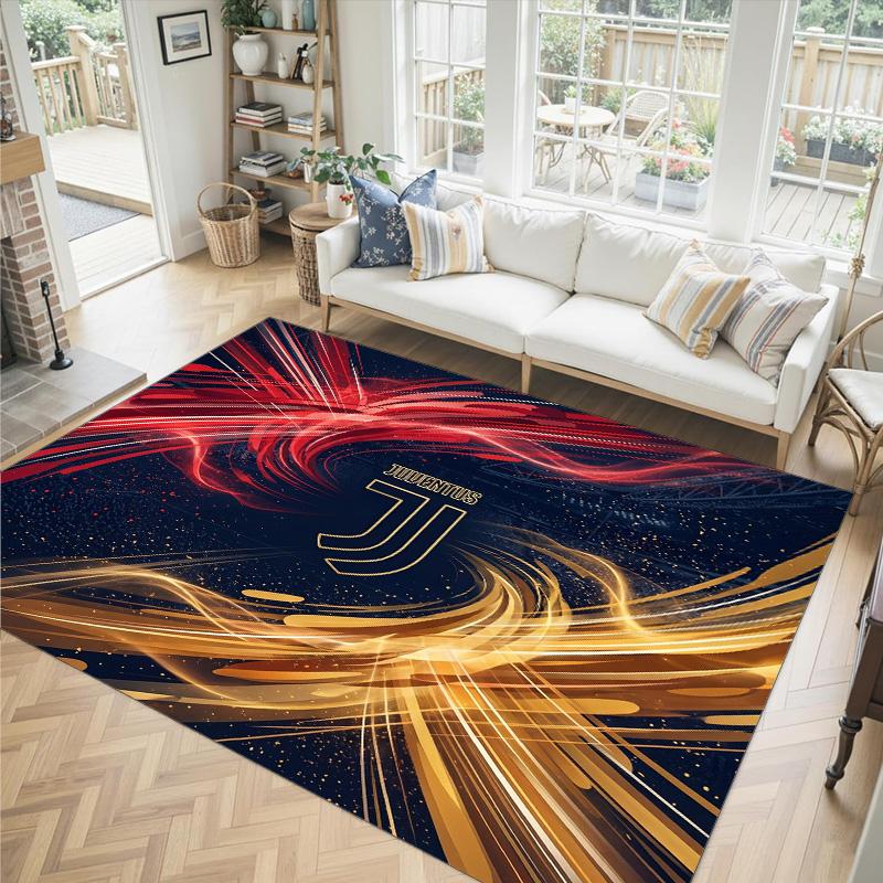 Juventus FC Design Crystal Velvet Carpet Cozy Non?Slip Printed Rug For Bedroom Living Room Entrance