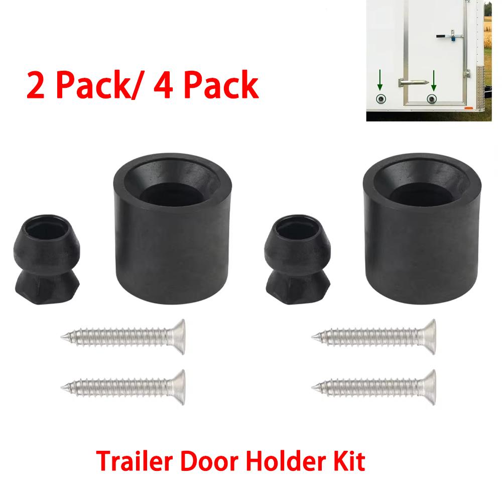 2 Pack/ 4 Pack Trailer Door Holder Kit, Low Profile Rubber Black Trailer Door Holder Bumper Fits For Most RV Trailer