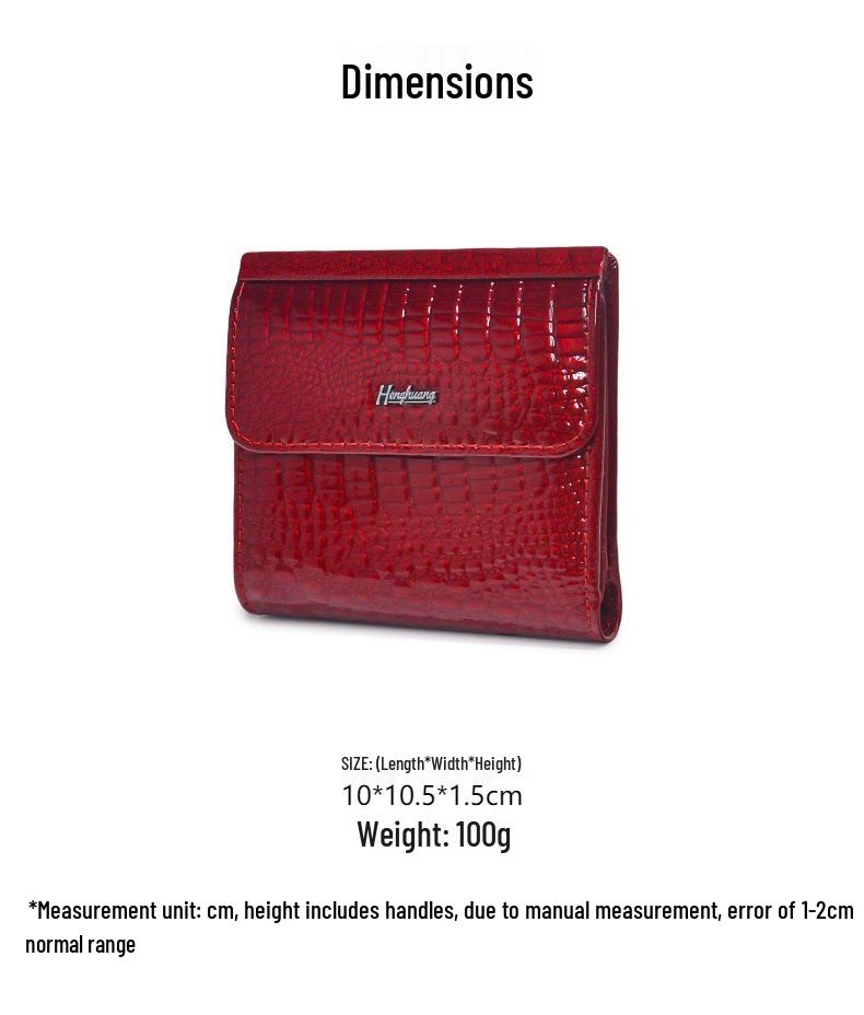 Damska portmonetka i krótki portfel z prawdziwej skóry, wielofunkcyjne, z wieloma przegródkami na karty.