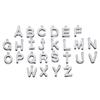 50 Stück Edelstahl 12mm Englische Buchstaben A-Z Anhänger für DIY Halsketten Schmuckherstellung Zubehör