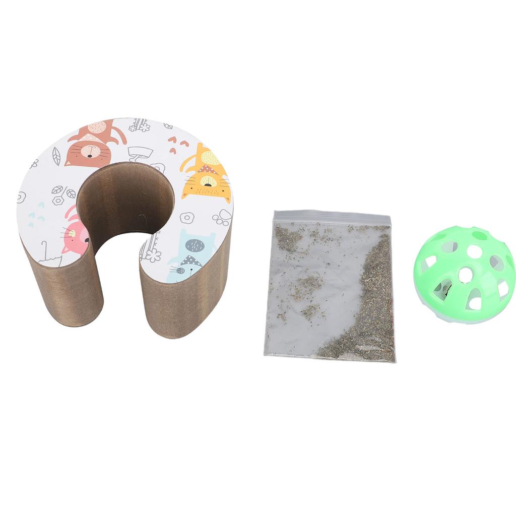 Cat Accordion Scratcher Corrugated Paper with Bell Ball Anti Scratch Foldable Cat Scratching Board