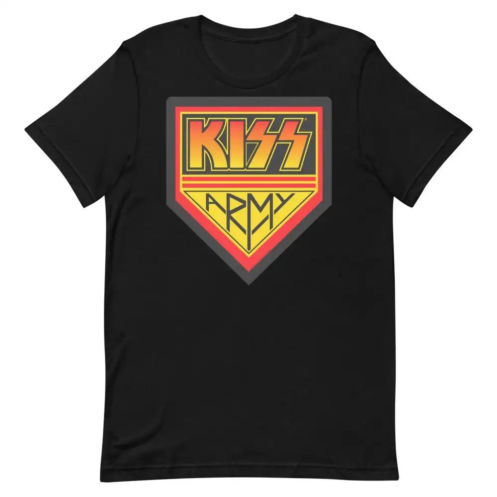 KISS Der Dämon Gene Simmons Ikonisches Gesicht Grafikdruck Heavy Metal Glam Rock Band Streetwear T-Shirt L gray