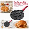 7-Hole Design Egg Frying Pan Black Beige Pink Blue Red Crepe Pan  Breakfast Cooking