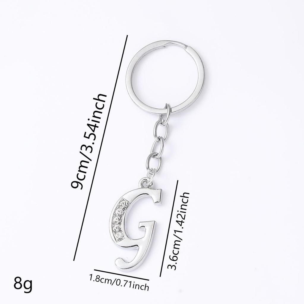 Creative Rhinestone Initials Metal Keychain – Korean Style Car Keyring Party Gift.