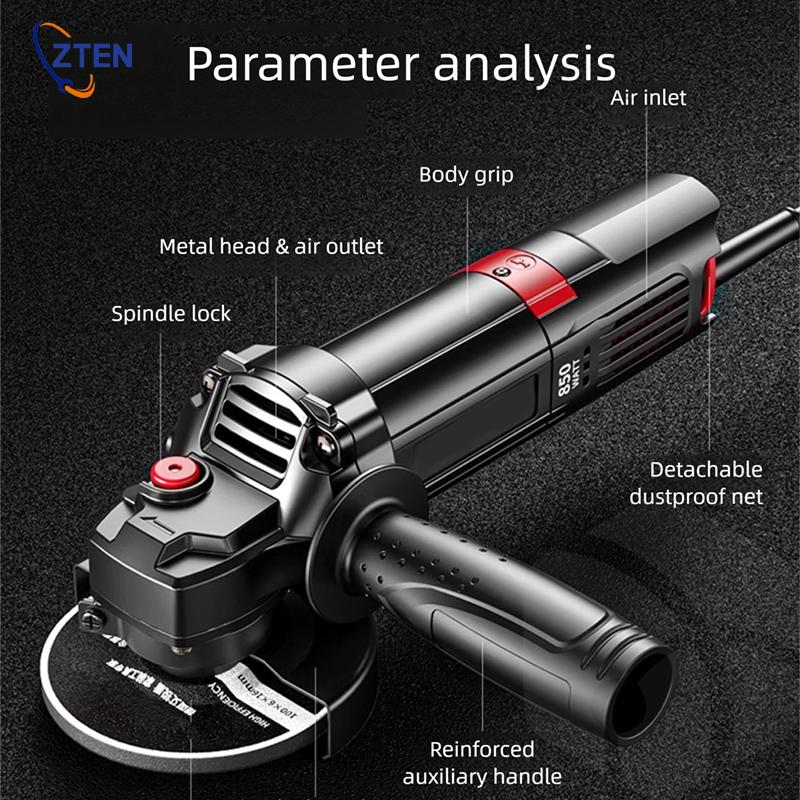 Pure Copper Motor Angle Grinder Polishing Machine Multifunctional Small Polishing Cutting Machine Hand Grinding Wheel Household