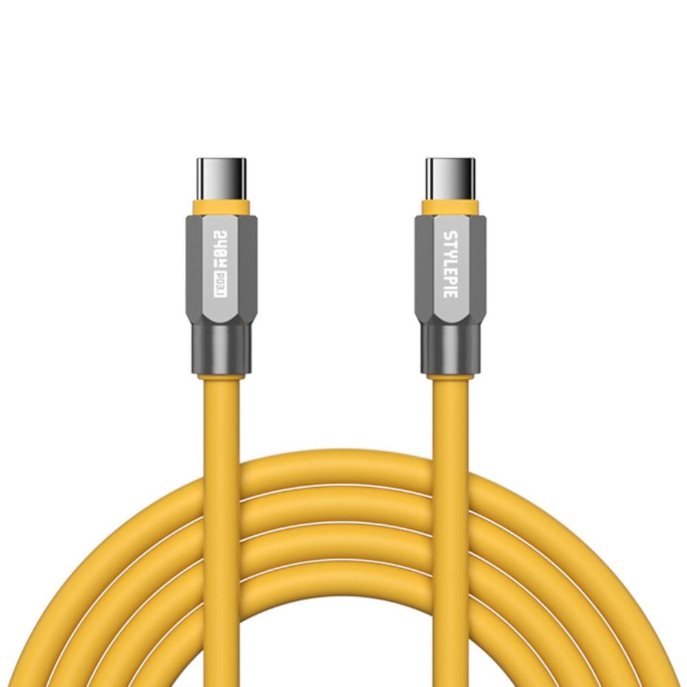 

Double Headed USB Type C to C Cable Lightweight Type C Data Cable Fast Charging Wire Laptop Hub жёлтый