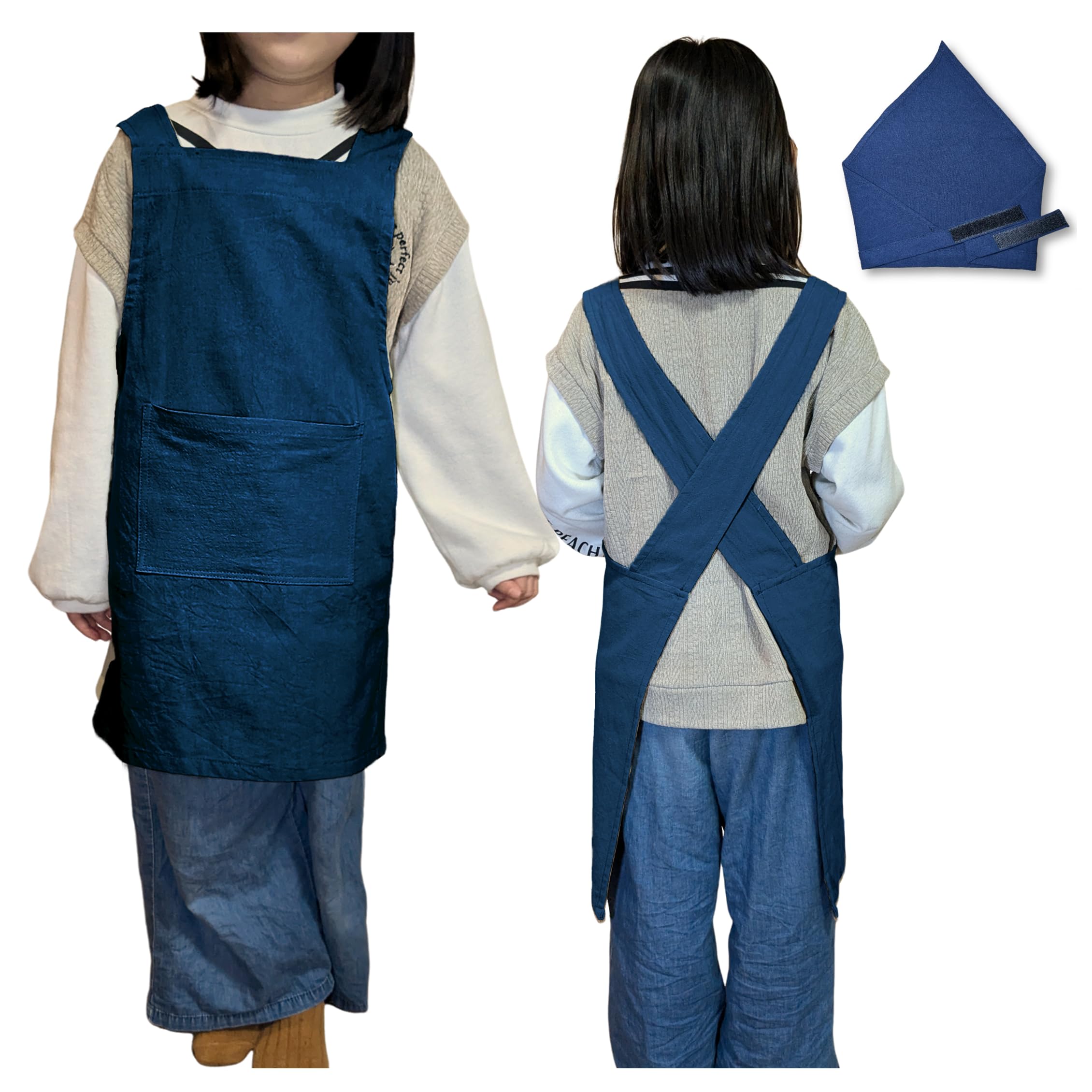 

Kids Apron with Triangle Back Easy to Put on and Take Just Put it School Cotton Material Triangle Scarf [med358] Scarf, Children s Set, Simple, Cross,