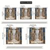 2 Stück Ägyptische Palastvorhänge - 2D Flachdruck   Blau & Goldenes Hieroglyphen-Design   Halbtransparentes Polyester für das Wohnzimmer