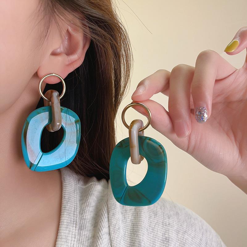 Náušnice s třásněmi ve tvaru kapky vody s dřevěnými korálky Silver Needle Etnický styl Retro Jednoduché puzetové náušnice Temperamentní náušnice Dámské Niche