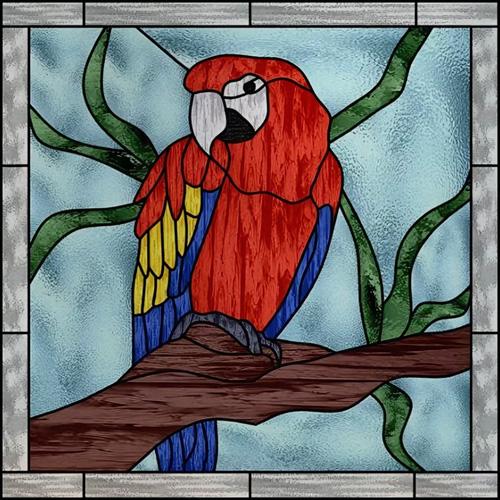

Privacy Window Film Static Cling 3D Matte Stained Glass Decal, Bird & Cat Animal Design Removable Home Decor Window Sticker (as the picture,16X16 inches)
