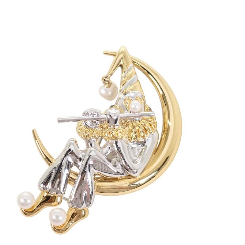 MIKIMOTO  Brooch Silver/gold Silver925/Akoya Pearl Women