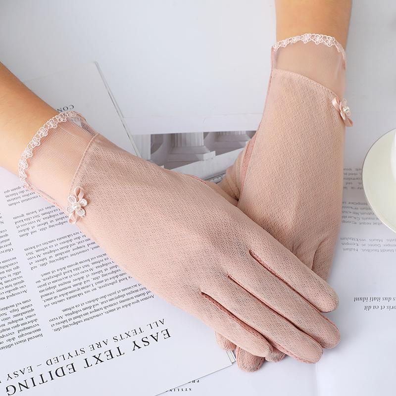 Women's Touchscreen Elastic Summer Cycling Gloves - Anti-UV, Thin, Ice Silk, Sun Protection