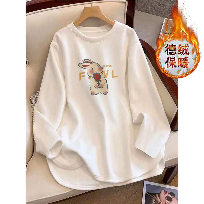 

2025 Новая Утолщенная Матовая Футболка Женская Осень и Зима Свободные Топы Средней Длины с Длинным Рукавом Футболки для Базового Слоя S золотой