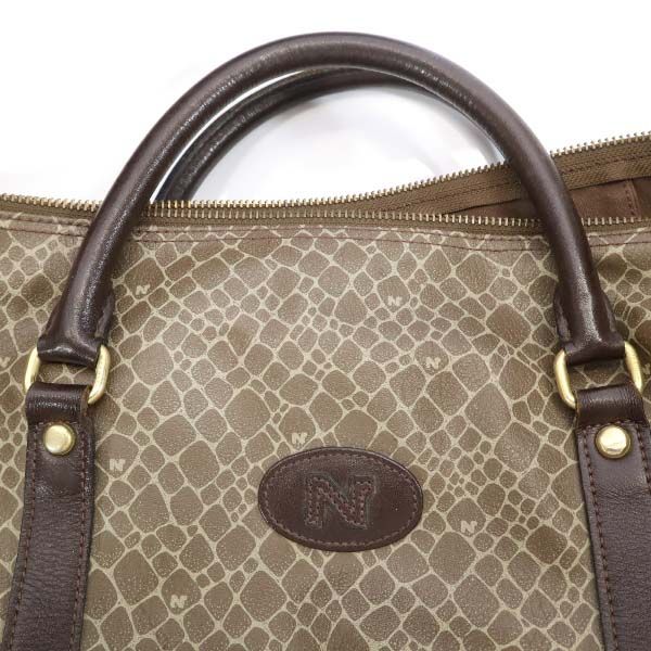 Nina Ricci Overall Handle Boston Bag Brown Key Charm with Pouch Women Used