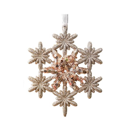 

Glitter Sequins Christmas Ornament Champagne Ballerina Dancer/Snowflake/Butterfly Hanging Decoration for Xmas Tree Winter Holiday C