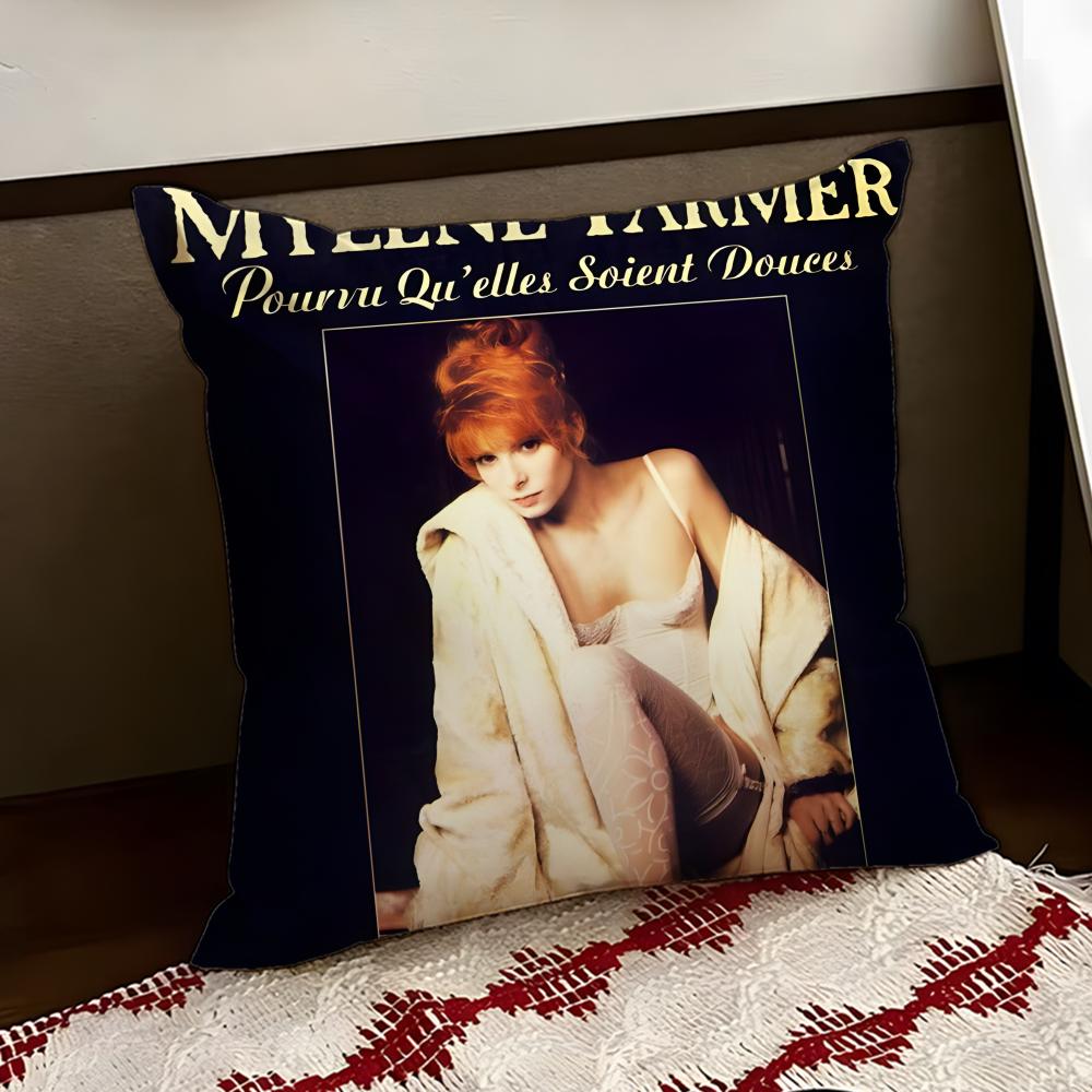 Singer MMylene FFarmer Cushion Cover Reversible Soft Durable Pillow Cover Home Car MultiScene Use for Daily Comfort