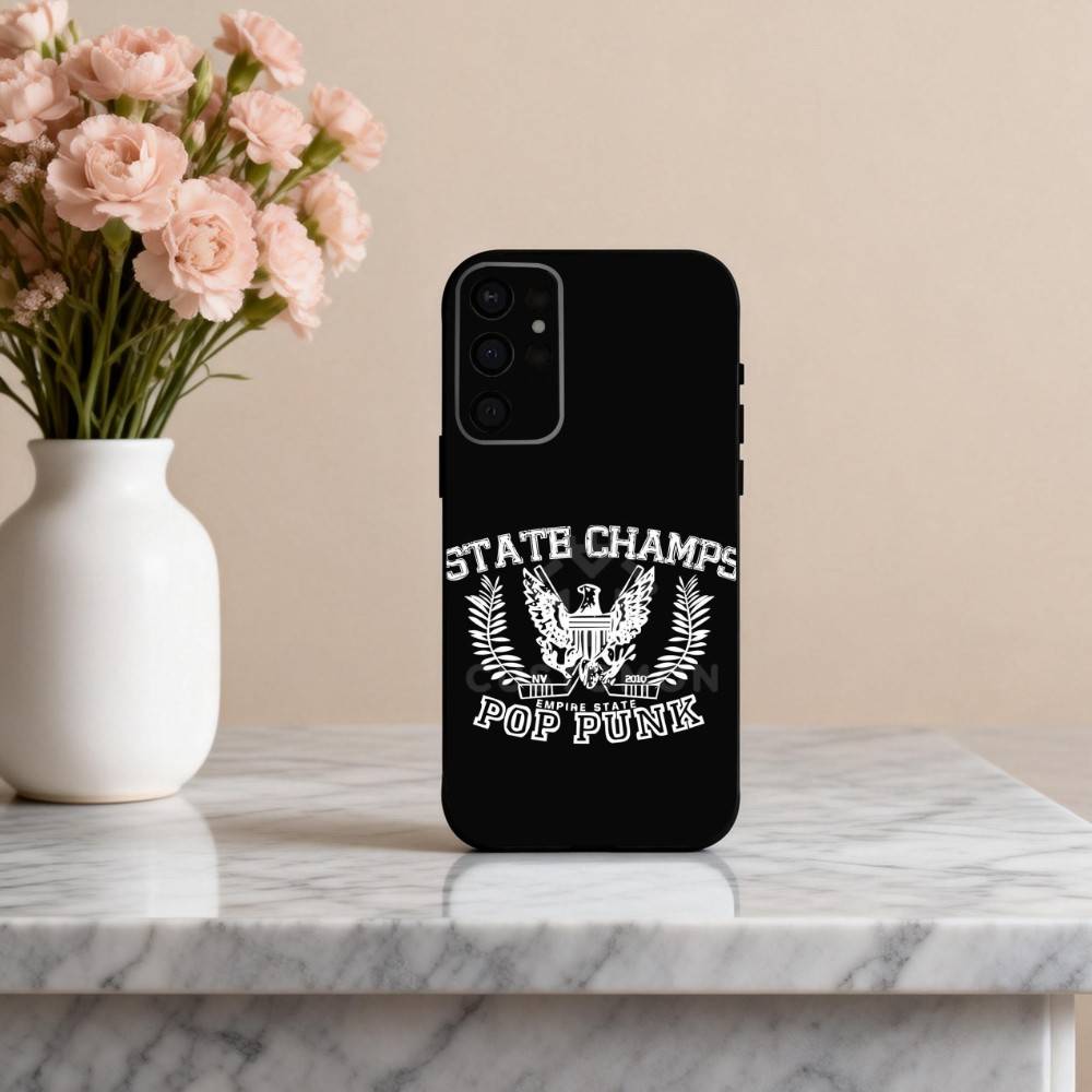 Rock S-State C-Champs Band Phone Case For Samsung S25,24,23,22,30,21,10,9,Ultra,Plus,Lite,FE,4,5 G Soft Black Case