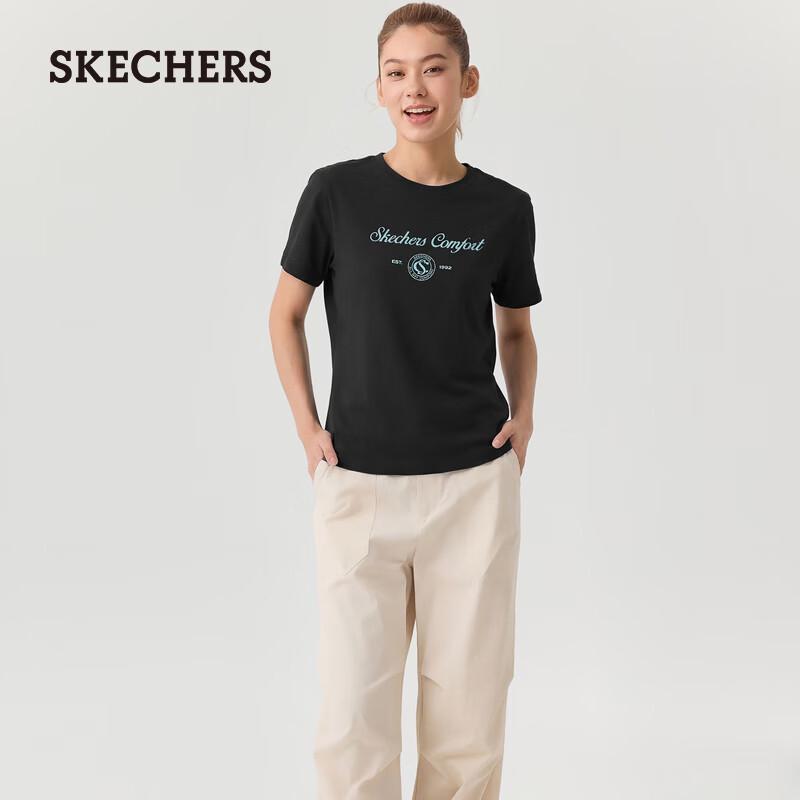 

Skechers Women s Moisture-Wicking Knit Short Sleeve T-Shirt M 90